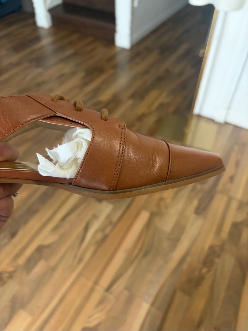 MICHAEL Michael Kors Tan Cognac Brown Leather Pointed Toe Graham Oxfords, 7M - Picture 3 of 9